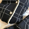 2022 autumn products Han Fan ins gentle wind classic plaid knitted jacket + high waist skirt temperament set