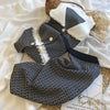 2022 autumn products Han Fan ol temperament style lace and gray plaid lapel jacket + skirt knit cover