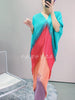 2022 autumn women's tassel dress Miyak fold large size loose color matching and thin mid-length dress
