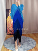 2022 autumn women's tassel dress Miyak fold large size loose color matching and thin mid-length dress