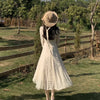 2022 early spring chiffon dress first love department gentle temperament white sweet salt skirt fairy super Sen Department
