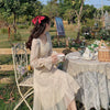 2022 early spring chiffon dress first love department gentle temperament white sweet salt skirt fairy super Sen Department