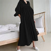 2022 early spring simple solid cascading pleated hoodies down solid long dress simple classic retro temreprament dress 2022 new