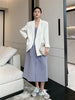 2022 mid length split suspender skirt women's waist down and thin bottom skirt super match design tea break skirt