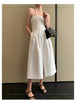 2022 mid length split suspender skirt women's waist down and thin bottom skirt super match design tea break skirt