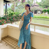 2022 beach skirt super fairy Bali Blue backless sexy Sanya seaside holiday dress women's dress
