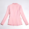 2022 small suit skirt two piece work clothes interview women's clothing  slim pink ladies blazer Elegant skirt