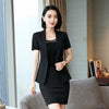 2022 summer black office professional wear Temperament Slim Solid Color Blazer Jacket Casual skirt suits Two-piece