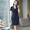 2022 summer black office professional wear Temperament Slim Solid Color Blazer Jacket Casual skirt suits Two-piece