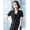 2022 summer black office professional wear Temperament Slim Solid Color Blazer Jacket Casual skirt suits Two-piece