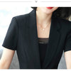 2022 summer black office professional wear Temperament Slim Solid Color Blazer Jacket Casual skirt suits Two-piece
