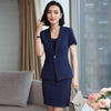 2022 summer black office professional wear Temperament Slim Solid Color Blazer Jacket Casual skirt suits Two-piece