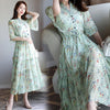 2022 travel and leisure Bohemian long skirt Floral Chiffon dress women's summer seaside holiday beach skirt
