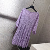 2022 women three-quarter sleeve round neck water soluble lace dress 0618