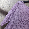 2022 women three-quarter sleeve round neck water soluble lace dress 0618