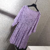 2022 women three-quarter sleeve round neck water soluble lace dress 0618