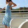 2022 women's personalized design vortex knitting tie dye suspender dress with buttocks wrapped