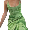 2022 women's personalized design vortex knitting tie dye suspender dress with buttocks wrapped