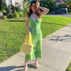 2022 women's personalized design vortex knitting tie dye suspender dress with buttocks wrapped
