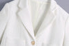 2022 women summer white short sleeve suit V-neck single breasted pocket casual women's short Blazer top clothing