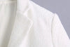 2022 women summer white short sleeve suit V-neck single breasted pocket casual women's short Blazer top clothing
