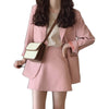 2022 spring and autumn pink mid-length casual long-sleeved suit jacket and skirt suit