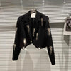 2022 spring autumn Love tassel rhinestone chain blazer women ol small suit