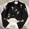 2022 spring autumn Love tassel rhinestone chain blazer women ol small suit