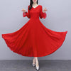 2022 spring long sleeve long Chiffon Dress Tourism Holiday Beach skirt