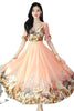2022 summer Chiffon print dress super slim waist beach skirt over knee super long skirt