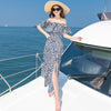 2022 summer Bohemian long skirt one shoulder seaside resort sanya beach skirt dress in Bali