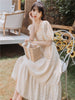 2022 summer French chic design light yellow dress Chiffon beach skirt