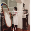 2022 summer front and back Hepburn dress elegant square neck short sleeve medium length A-line skirt