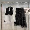 2022 summer suit women's mesh stitching sunscreen long-sleeved suit jacket mid-length skirt suit