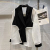 2022 summer suit women's mesh stitching sunscreen long-sleeved suit jacket mid-length skirt suit