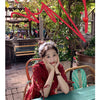 2022 summer seaside holiday beach skirt super fairy forest small gentle Feng Shui fruit print dress
