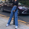 2022 trousers women's jeans women's autumn y2k loose wide-leg jeans straight-leg thin high-waist high-street pants ins tide