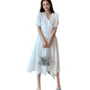 2022 white dress summer girl slim fairy long skirt seaside holiday fairy V-neck beach skirt