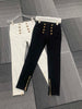 2022AW Autumn Casual Women Golden Button High Waist Denim Pants Trouse Female  Pencil Skinny Jeans 2 Color Gdnz 9.15