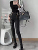 2022AW Autumn Casual Women Golden Button High Waist Denim Pants Trouse Female  Pencil Skinny Jeans 2 Color Gdnz 9.15