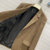 2022AW Casual Women  100% Wool Plaid Blazer Female  Outerwear Coat Jacket Gdnz 11.04