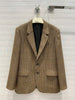 2022AW Casual Women  100% Wool Plaid Blazer Female  Outerwear Coat Jacket Gdnz 11.04