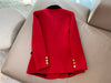 2022FW Autumn  Women Red Wool Blazer Female  Chic Outerwear Coat For Ladies Gdnz 11.16