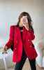 2022FW Autumn  Women Red Wool Blazer Female  Chic Outerwear Coat For Ladies Gdnz 11.16