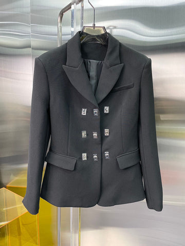 2022FW Autumn High Quality Women Slim Black Blazer Jacket Female  Coat Overcoat Gdnz 6.24