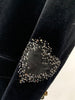 2022FW Autumn Women  Black Velvet Heart Pattern Beading Blazer Jacket Female Casual Coat Gdnz 10.30