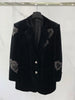 2022FW Autumn Women  Black Velvet Heart Pattern Beading Blazer Jacket Female Casual Coat Gdnz 10.30