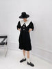 2022FW Women Black Patchwork Pleated Cake Dress For Ladies Clothes Ddxgz2 11.01