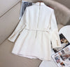 2022FW  Autumn Women Double Breasted 10% Wool Blazer With Belts Female Coat Jacket 2 Color Gdnz 7.12