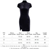 2022Gothic Black Women Mandarin Neck Short Sleeve Slim Side High Split Cheongsam Goth Female Dark Embroidery Party Bodycon Dress